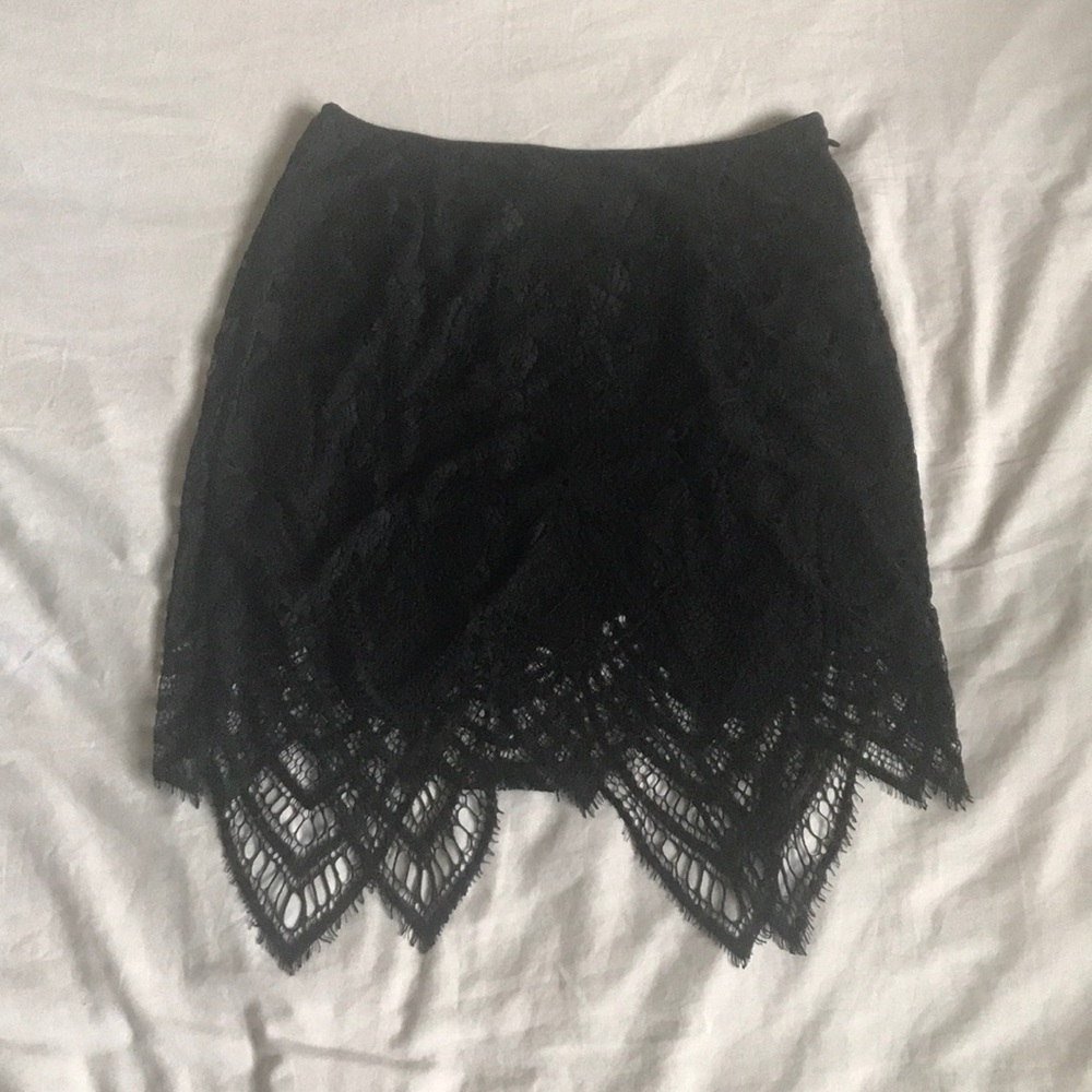 Cute black lace skirt!